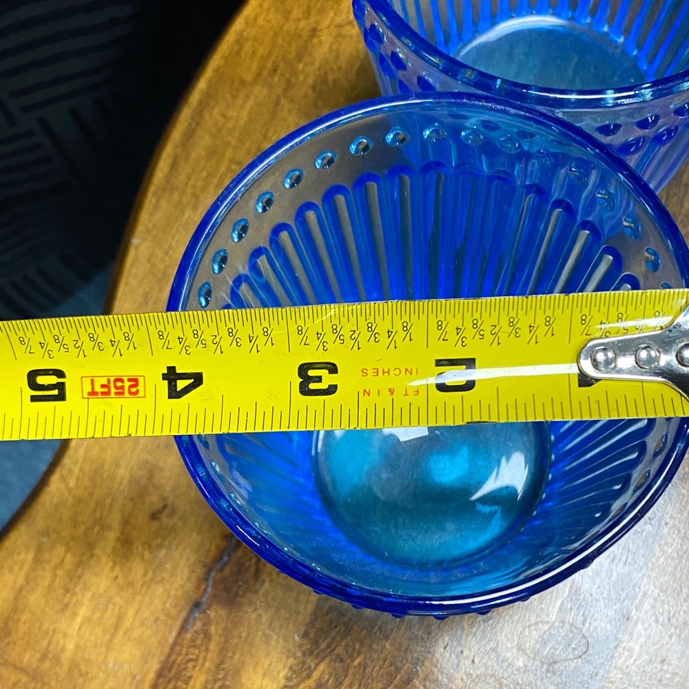 Set of Four Blue Glass Tumblers - Picture 4 of 5
